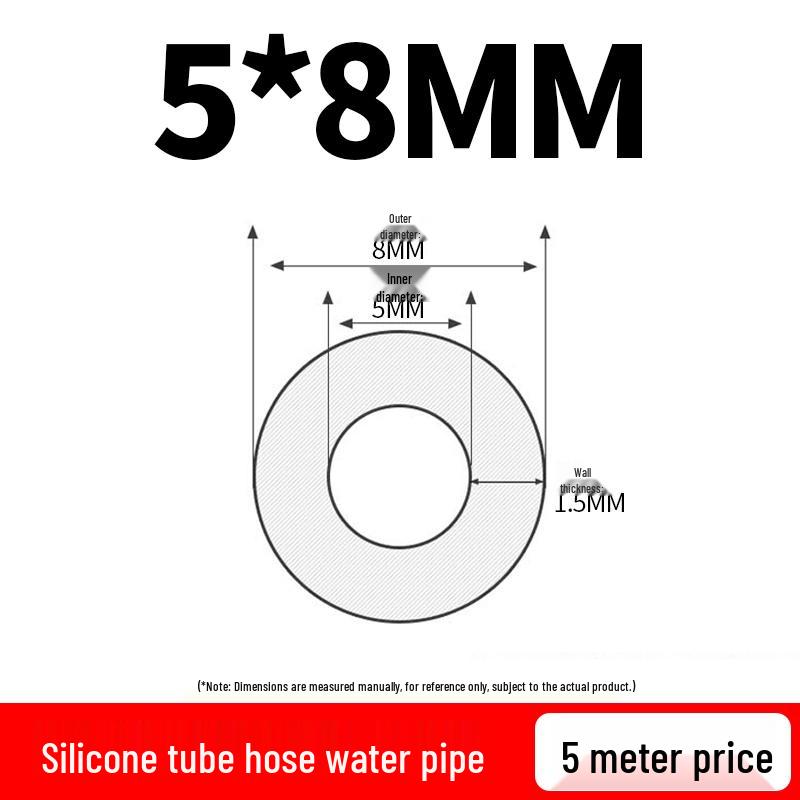 Translucent Silicone Rubber Hose, High-Temperature Resistant, Industrial-Grade Elastic Heat Conducting Tube, 4 or 6 Points.