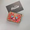 Ethnic Style Card Holder - Multi-layer Premium Hand-feel Vintage Delicate Beaded Zipper Pocket