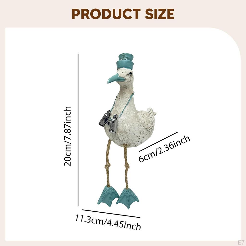 Seabird Statue Animal Sculpture Coastal Decor Nautical Resin Craft Beach Desktop Decoration Dangling