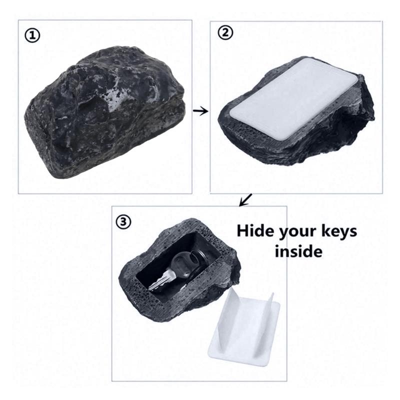 Outdoor Key Hider Decoration Key Storage Stone Key Holder Spare Key Box For Garden Porch Outdoor Use
