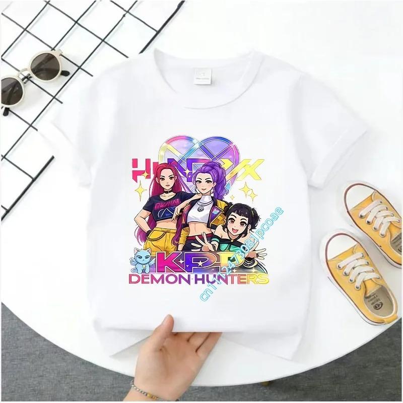 2026 Popular Movie Girl T-Shirt Children's Clothing KPop Demon Slayer Fan Gift