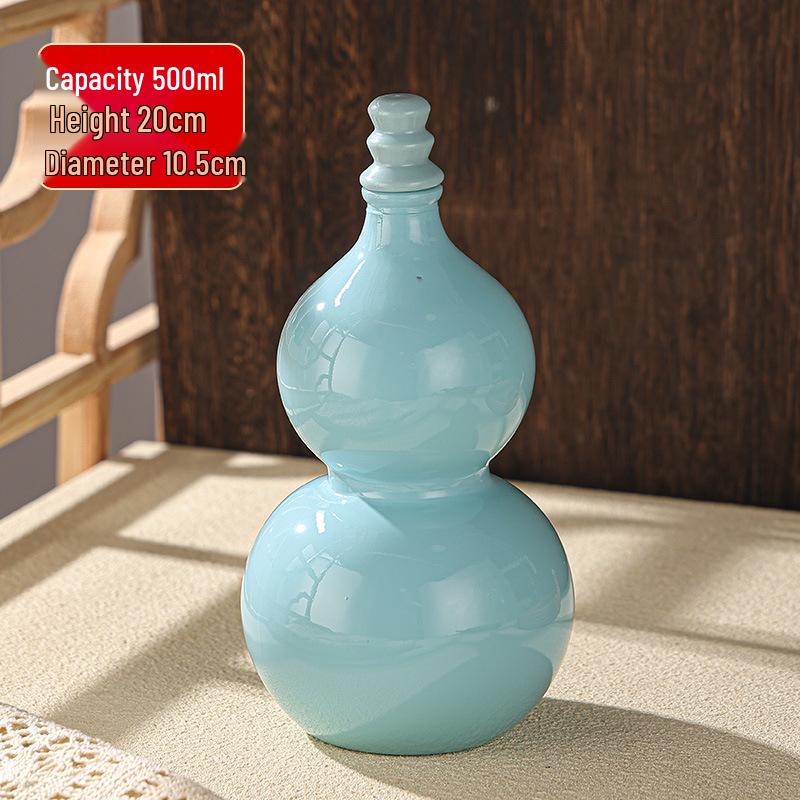 Op voorraad: 500ml Meerkleurige Imitatie Porselein Kalebas Fles met Handtouw, Schouderband & Accessoires, Makkelijk te Dragen