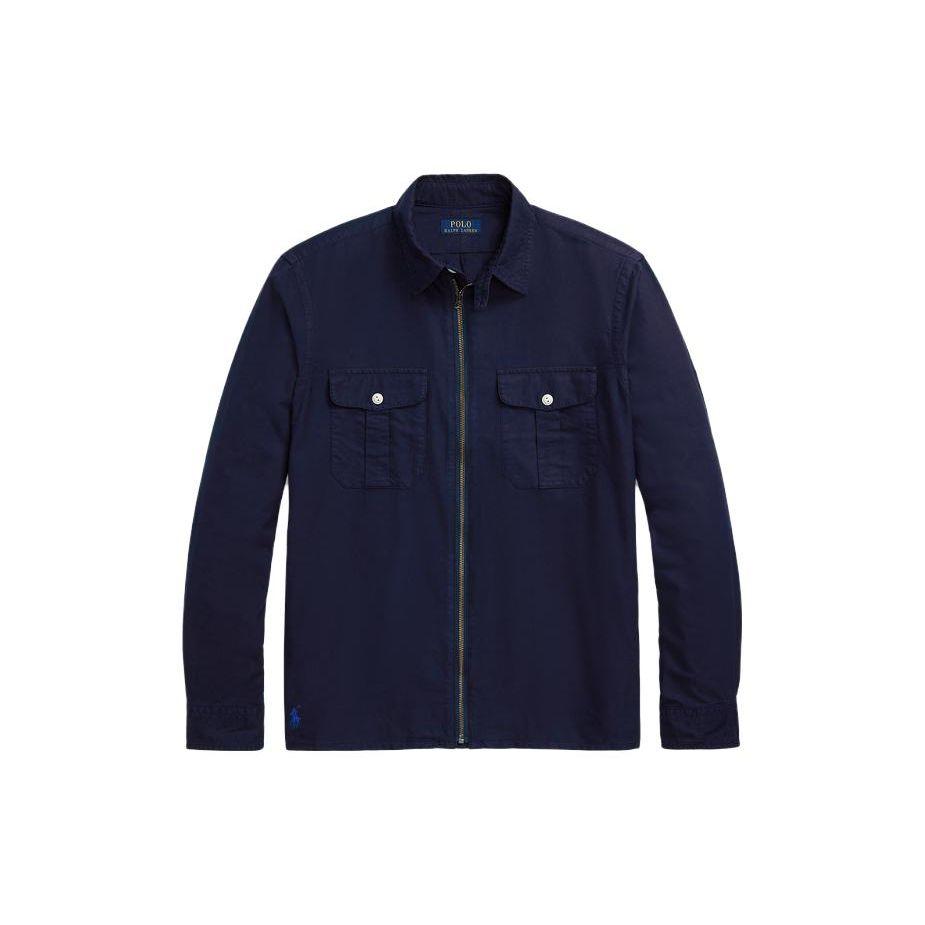 

Polo Ralph Lauren однотонная куртка с воротником-поло и карманом, длинный рукав, мужские куртки, темно-синие MNPOWOV16823161-410 S