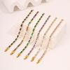  Titanium Steel European and American Light Luxury Style Straight Couple  Versatile Temperament Advanced Sense Color Zircon 