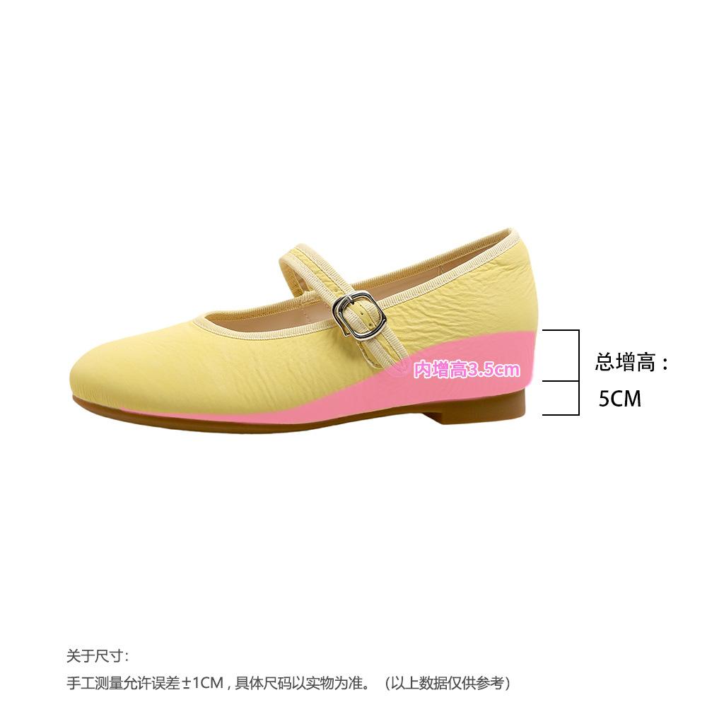 

Женские летние туфли на плоской подошве с неглубоким вырезом и скрытой платформой, модные и универсальные, в стиле Оу Жофэн, повседневные туфли Мэри Джейн, балетки 39