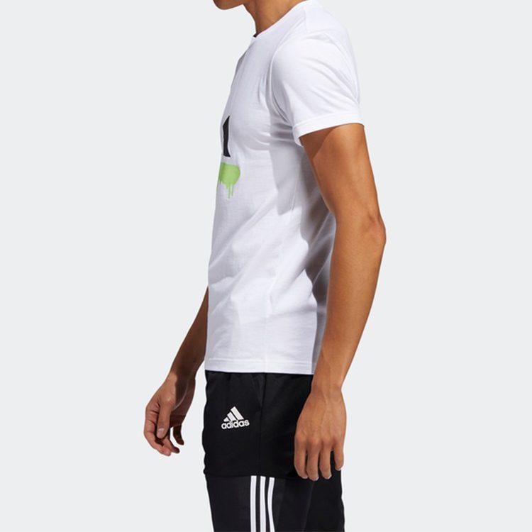 Adidas T Shirts Men's White Crew Neck Moderate Straight Fit FT2826