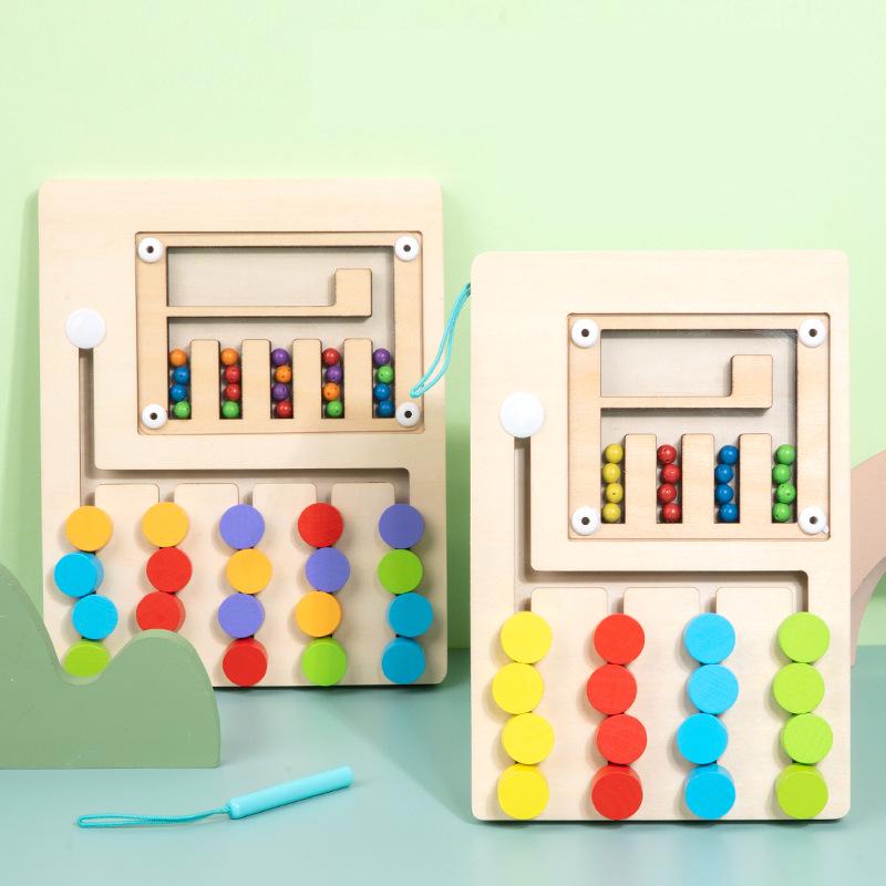 Wooden Rolling Ball Maze Game: Toddler Puzzle for Hand-Eye Coordination and Early Education