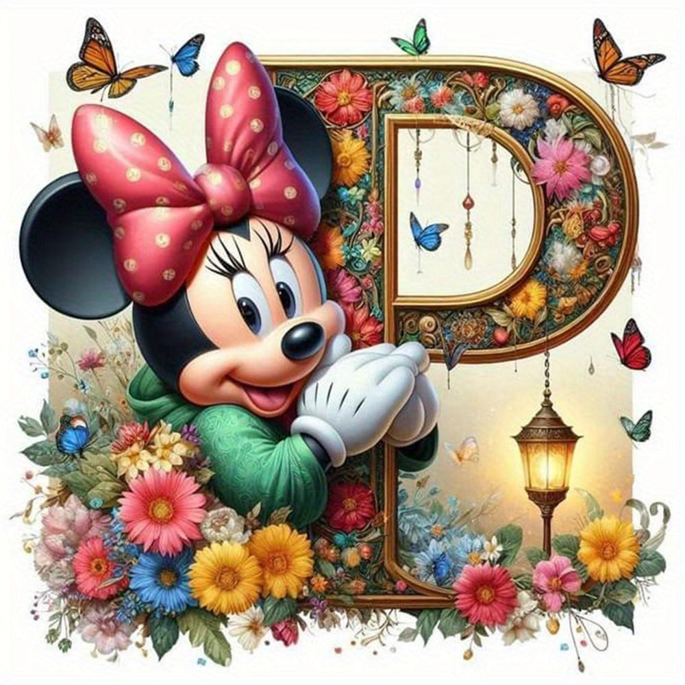 Disney Myszka Miki Malowanie Diamentami Litera Kreskówka Mozaika Diamentowa Kamienie Strass Obrazy Minnie Haft Kwiat Dekoracja Ścienna