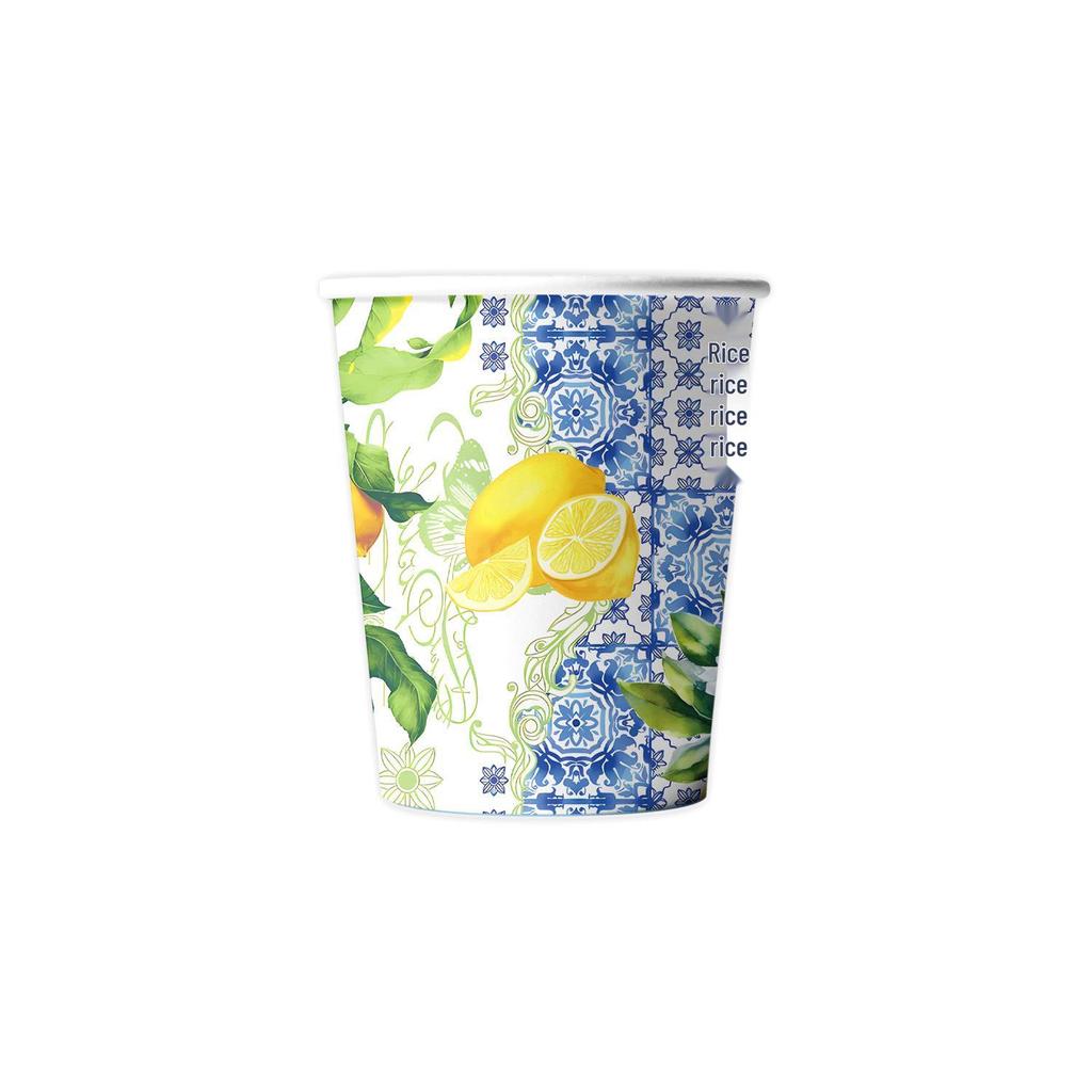 Retro Blue and White Porcelain Lemon-Themed Summer Party Tableware Set - Banner, Paper Plates, and Bunting Decorations