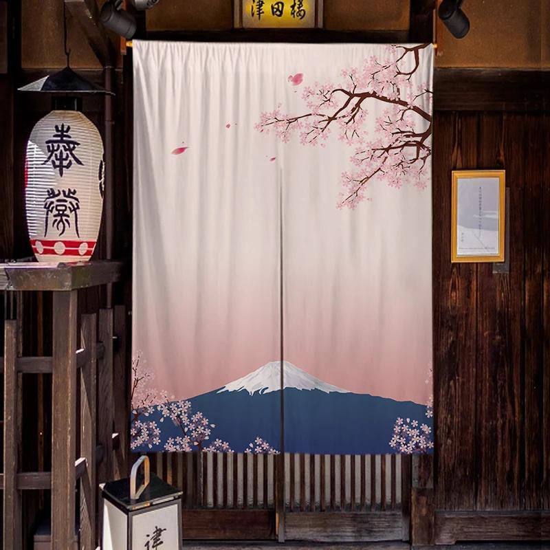 Japanese Homestay Tea Room Partition Door Head Curtain Signboard Hanging Flag Curtain Teahouse Sakura Short Curtains Decor