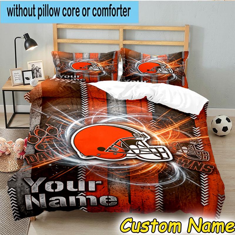 3pcs Custom Name Cincinnati Browns Legacy Bedding Set Includes 1 Duvet Cover & 2 Pillowcases for All Seasons Dormitory Home Decor Christmas gifts