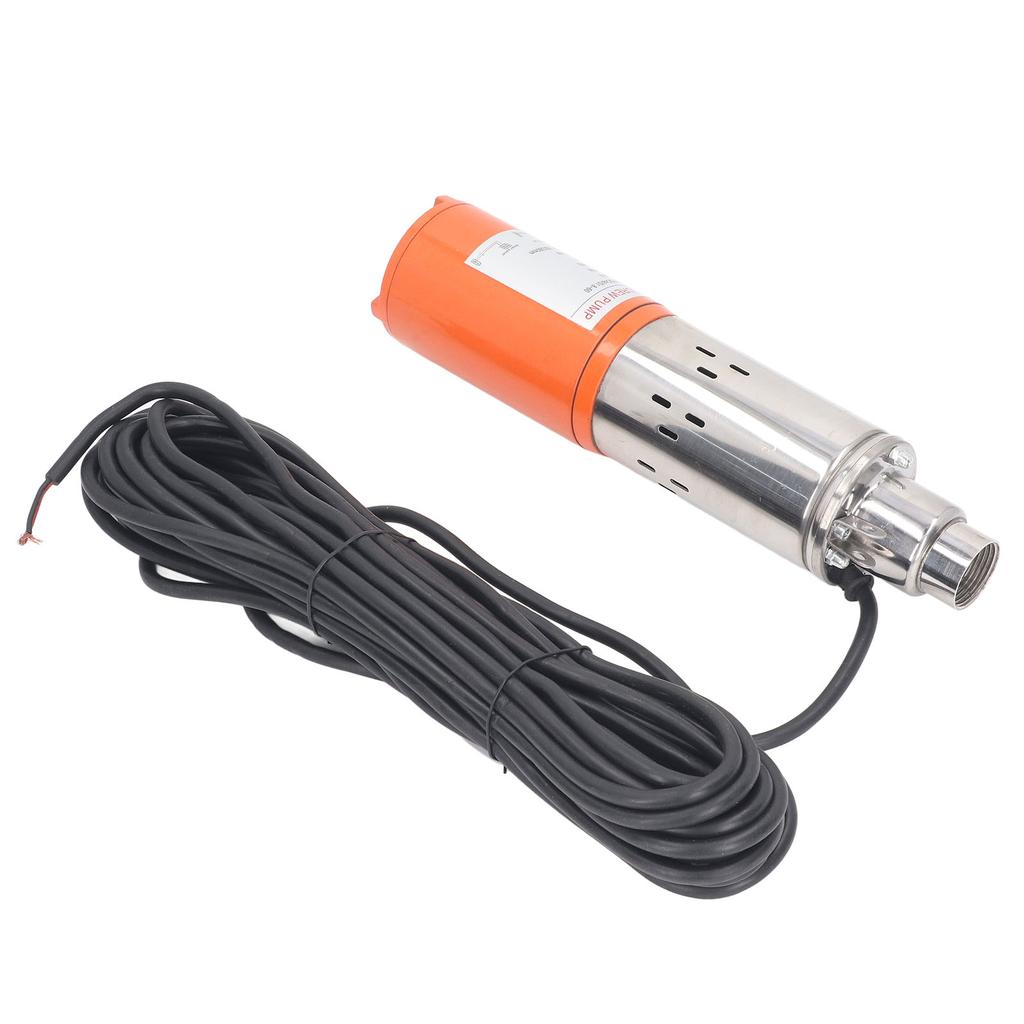 DC Skruvpump Solenergi Nedsänkbar Djupbrunn Rostfritt Stål Kopparmotor 48V 400W 60 meter Lyfthöjd