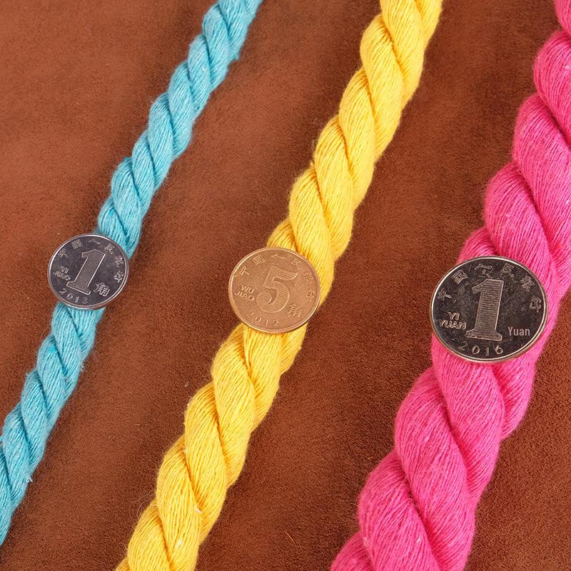 8mm Three-Strand Colored Cotton Rope for DIY Decor and Drawstring Accessories