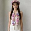 Elegant Artificial Flower Shawl Graduation Tie Flower Ribbon Multi-purpose Soft Bridal Wedding Banquet Accessory