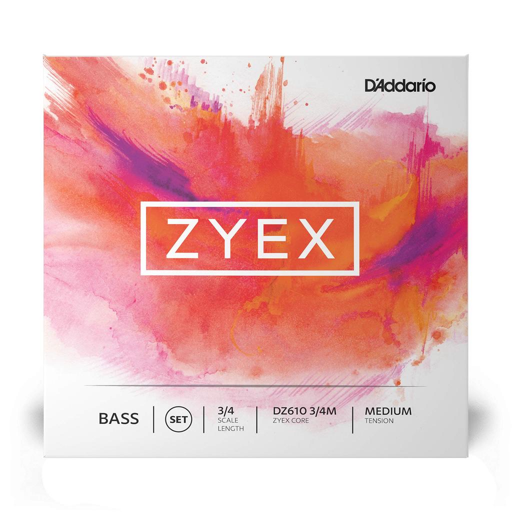 Wood Base Strings Zyex Set DZ610 Medium Tension D'Addario (Contrabass) 3/4M []