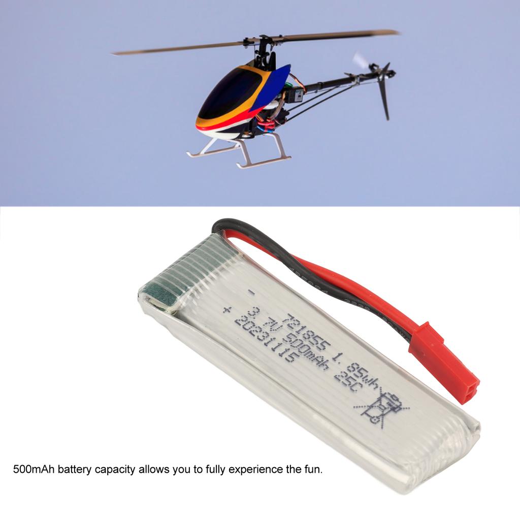 721855 Aircraft Lithium Battery 25C 3.7V 500mAh with JST Red Plug Aircraft Lipo Battery for U818A H37