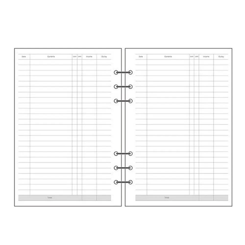 Weekly Dot A5 A6 A7 Spiral Binder Daily Planner 45 Sheets Notebook Refill Loose Leaf Inner Page Binder Inside Page Paper Refill