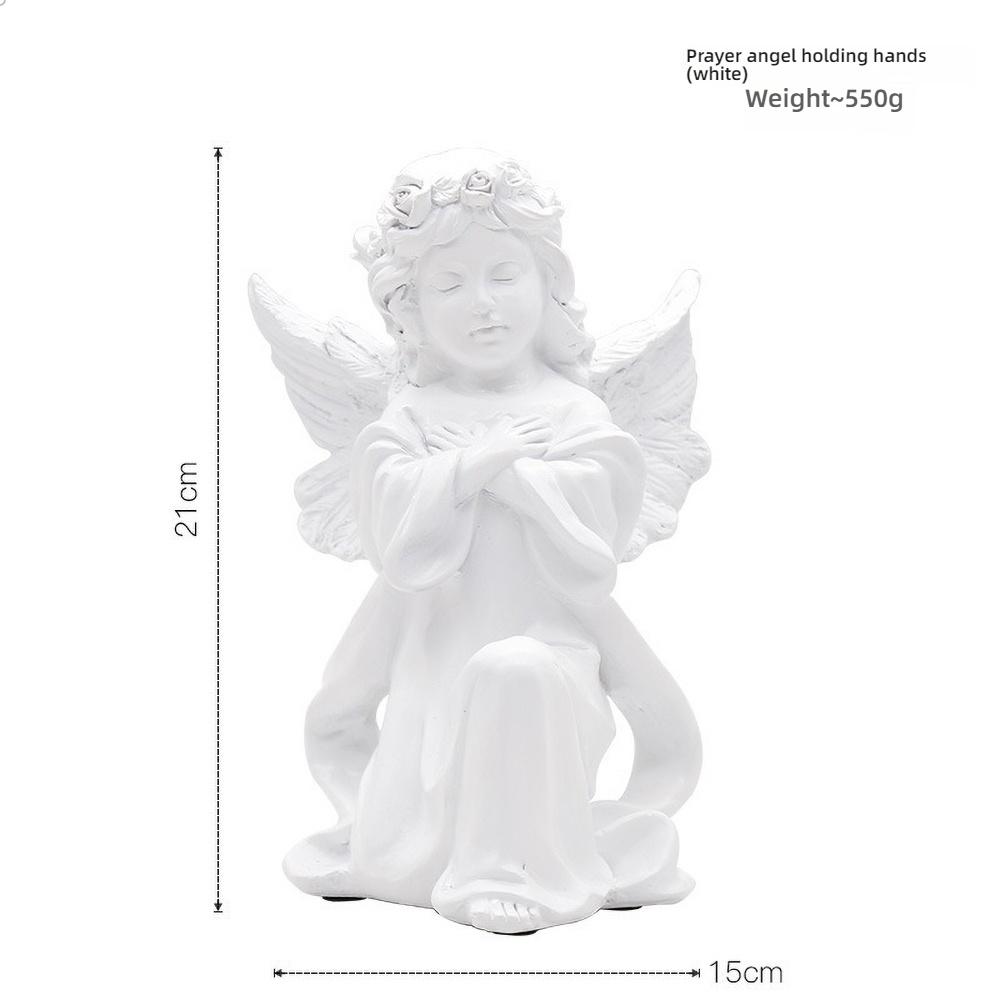 Hand-Painted Reading Angel Resin Statue - Vintage Book Decor, Home Altar Figurine, Collectible Gift, Photography Prop