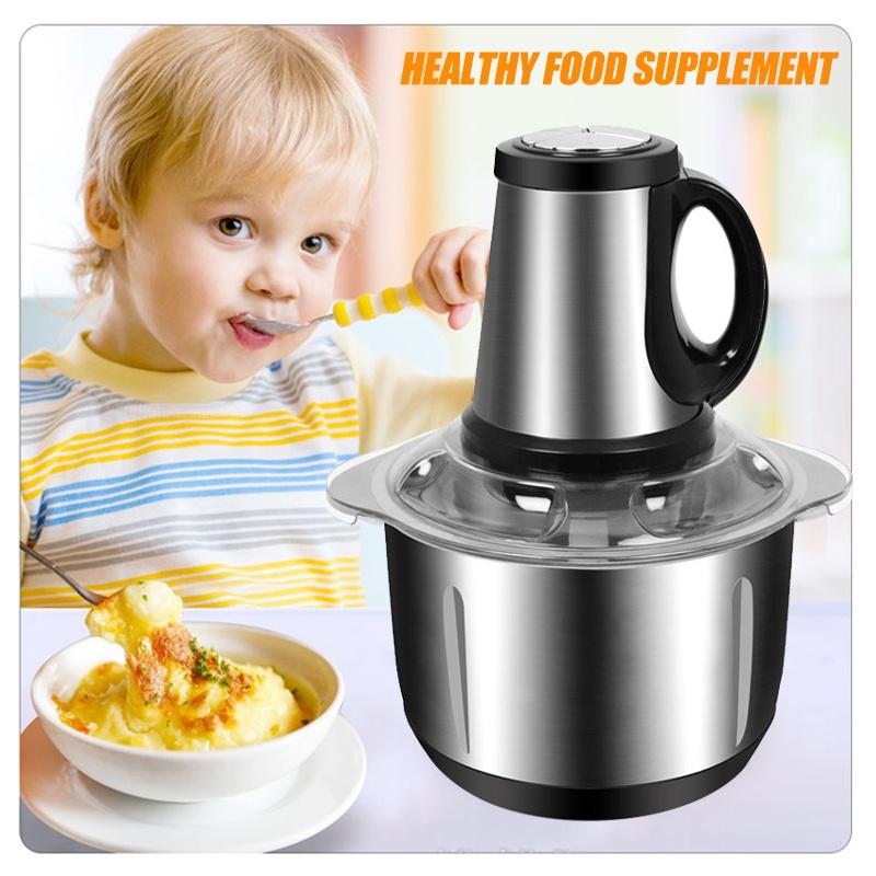 800W Electric Meat Grinder Food Mixer Blender 3 Speed Stainless Steel Electric Chopper Mincing Machine Food Processors 5L