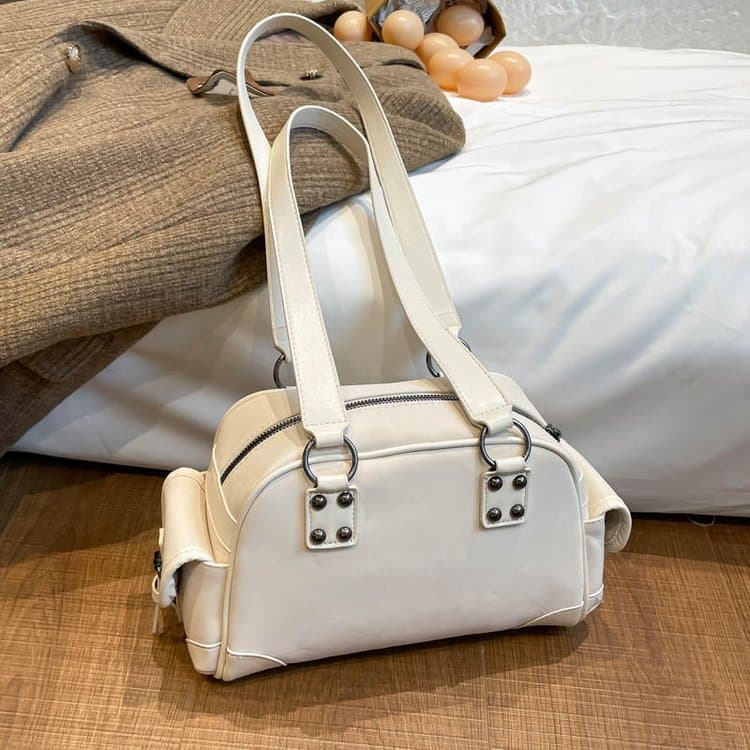 Leopard print Boston bag women's vintage shoulder bag