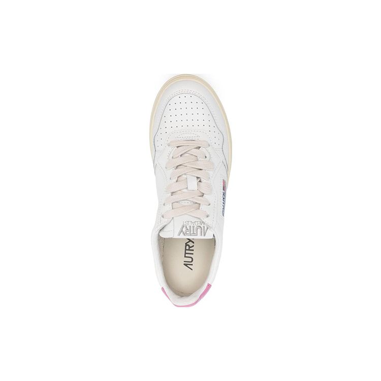 Autry Medalist Leather Low White Mauve Tab (Womens) Women Sneakers AULW-LL55