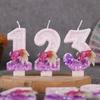 Gradient Pink and Purple Goldfish Digital Birthday Handmade Candle Cake Decoration First Birthday Diy0-9