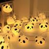 LED Panda Head String Lights - Children's Room Decoration, Colored Night Light