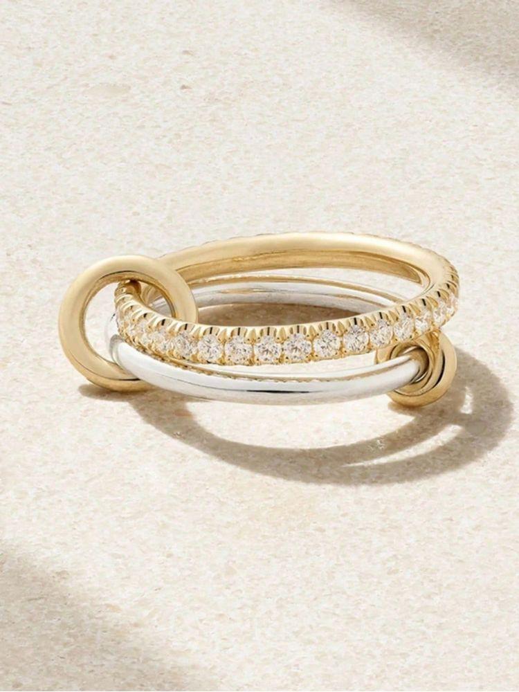 

copper Luxury Gorgeous Versatile Three Interlock Zircon Ring Ideal For Women Daily Life Fashion High Quality Fine Jewellery 7