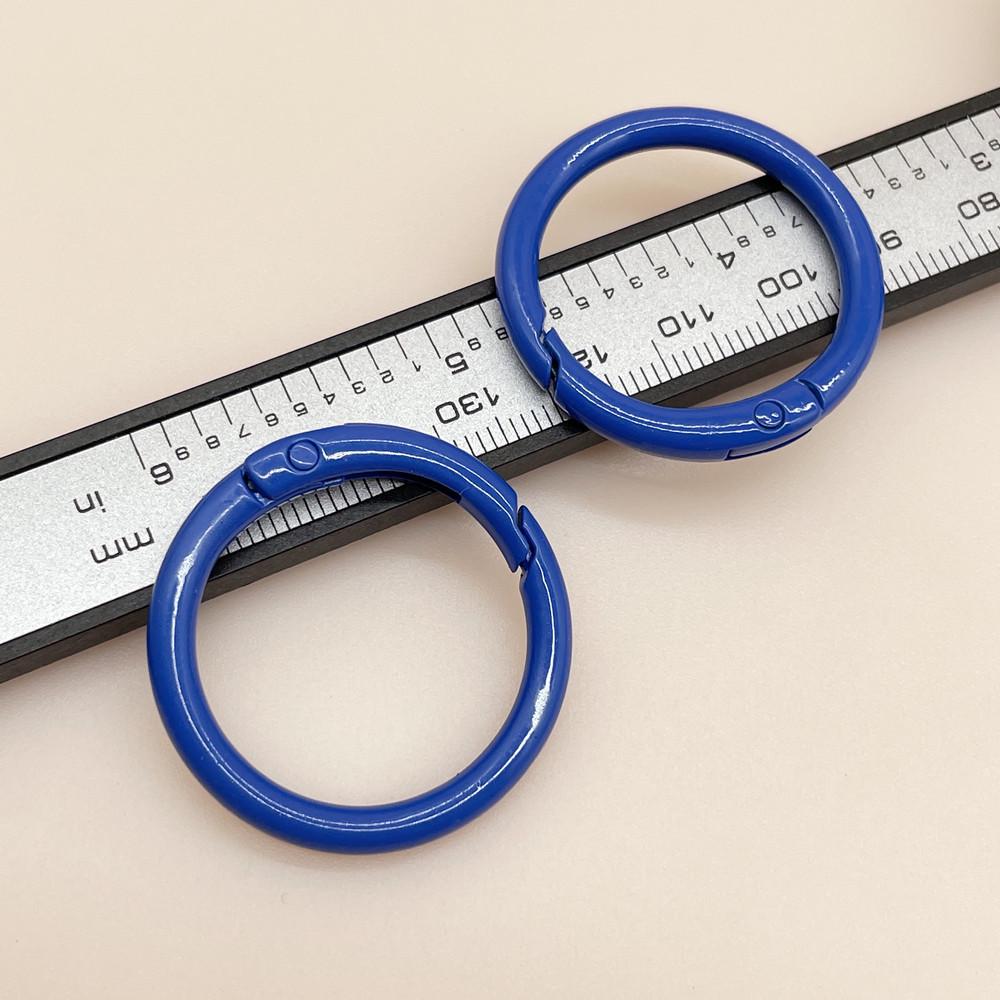 33mm Colorful Coil Spring Snap Buckle Luggage Bag Doll Keychain Ring Ornament