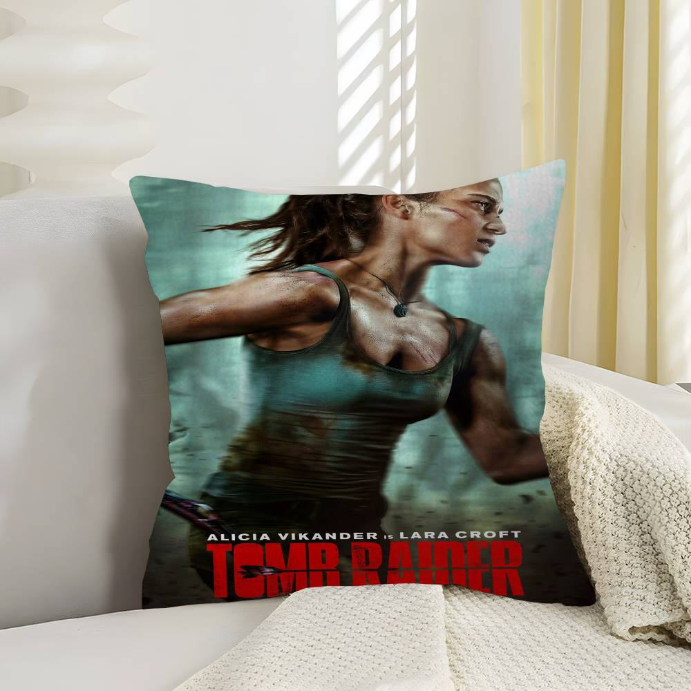 Popular Tomb Raider Pillow Covers Cartoon Sofa Decorative Home Doublesided Printing Short Plush Cute Cushion Cover