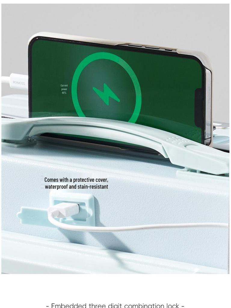 20-Inch Lightweight Carry-On Suitcase with Wide Handle & Silent Wheels, Combination Lock, Unisex Travel Companion