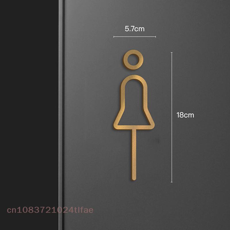 Toilet Door Wall Sticker Acrylic Board Restroom Sign WC Bracket Universal Wall Stickers