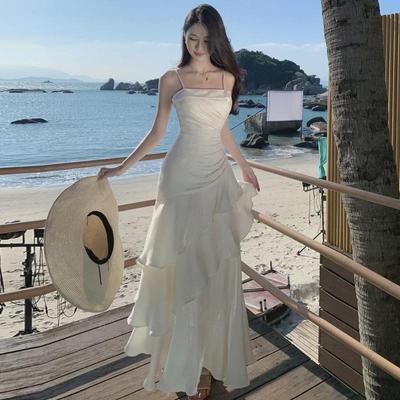 Franse elegantie: High-End Coming-of-Age Verjaardagsjurk - Sling Style Lange Rok