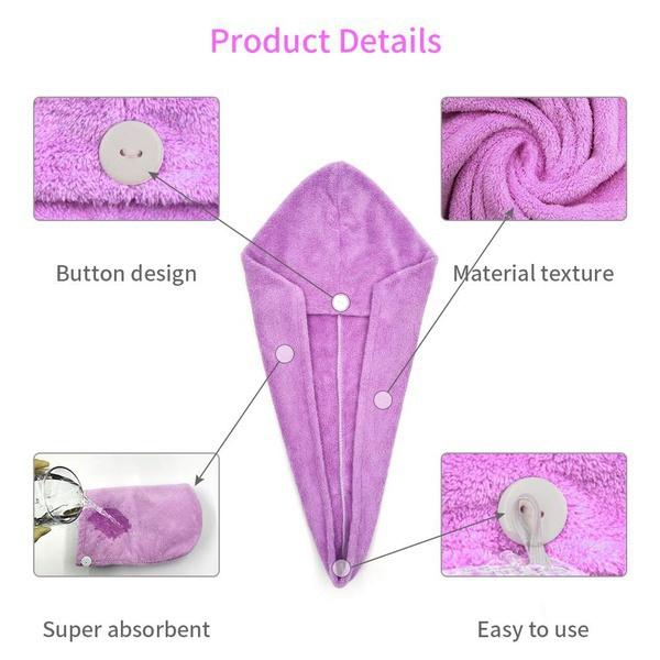 Quick Drying Hair Towel Women's Bathroom Accessories Care Hat Strap Buckle Sauna Towel