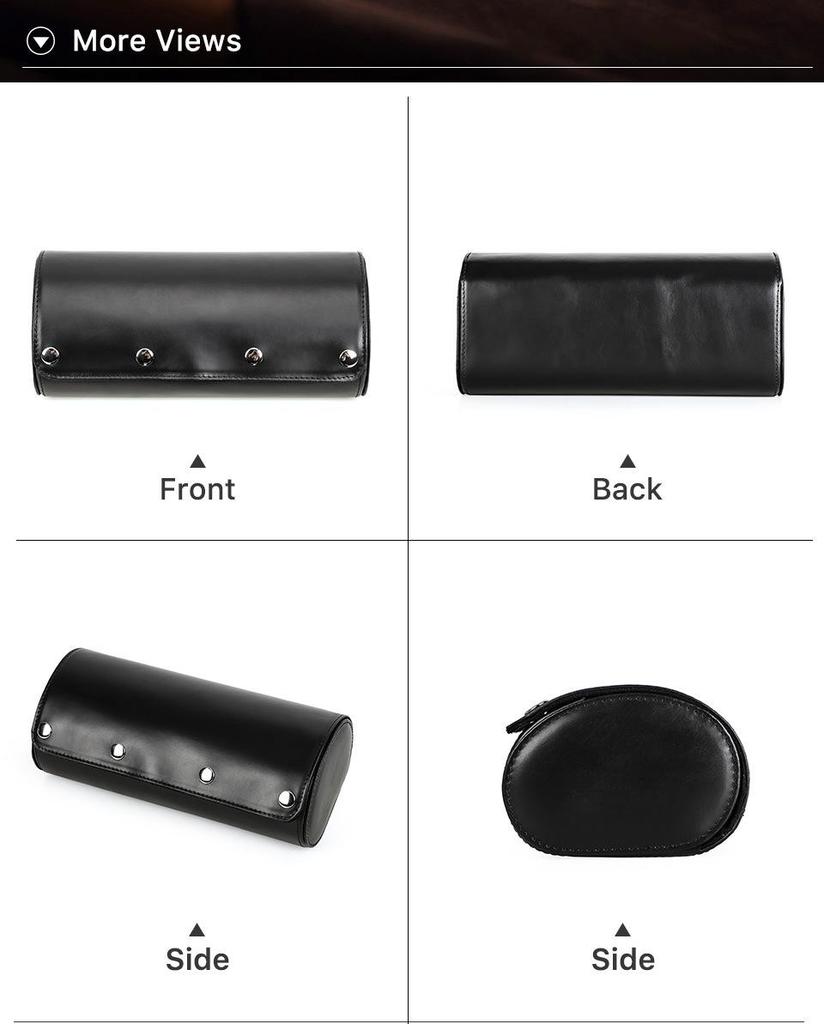 CONTACTS FAMILY Leather Anti-Fall Watch Box: Portable Three-Piece Mechanical Watch Storage Case