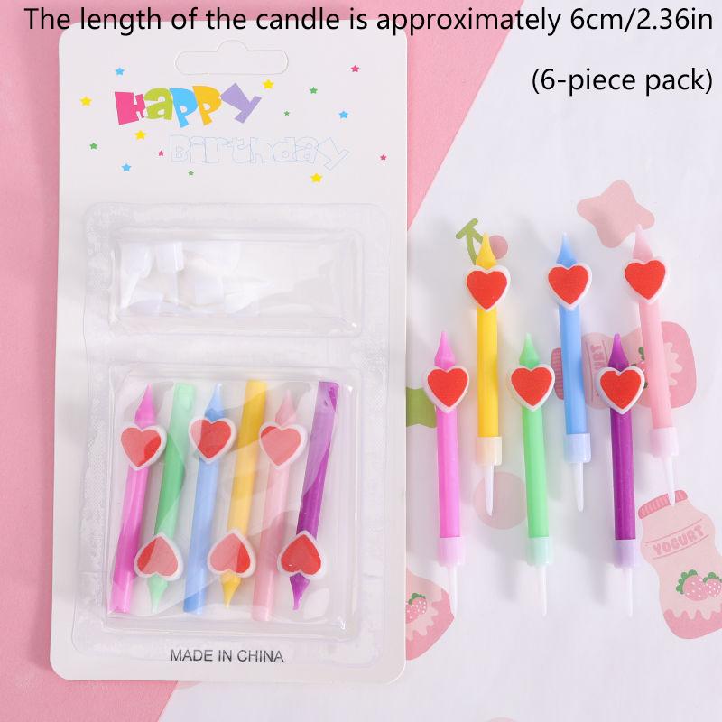 

Candles Colorful 6Pcs/Pack Wedding Party Birthday Cake Candles Decoration Party Supplies For Children Kids