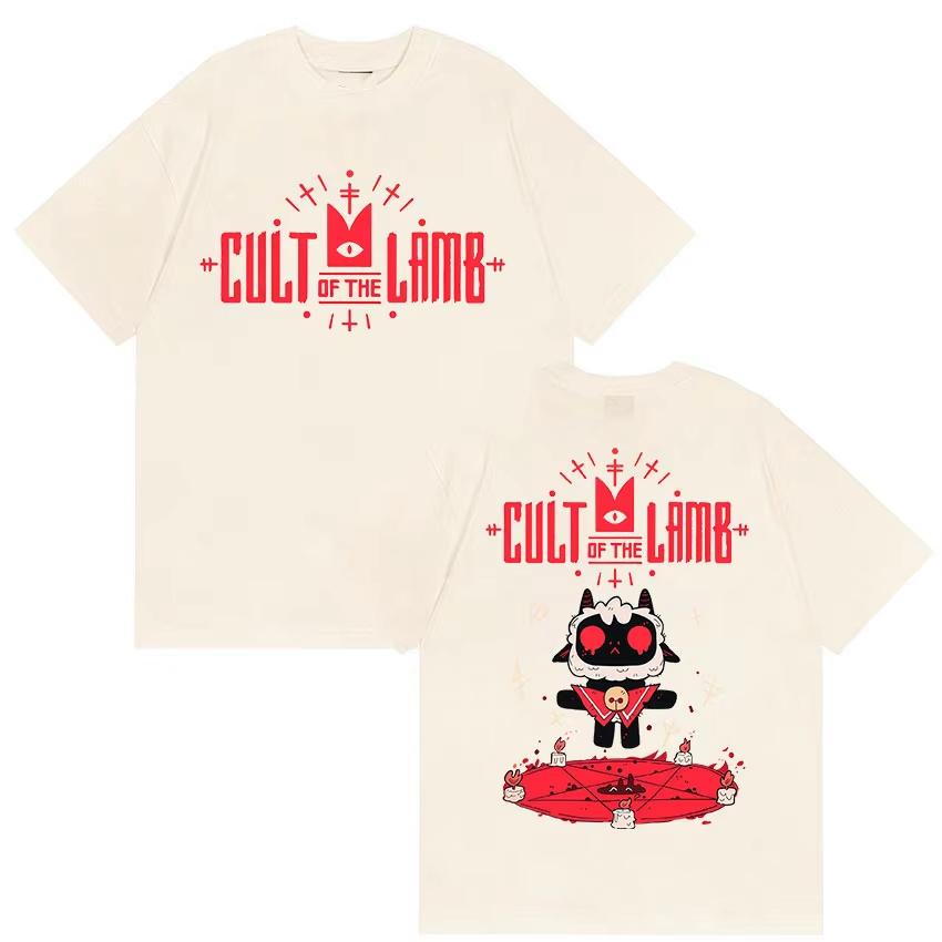 Hot Game Cult of The Lamb Graphic T Shirt Unisex Women Harajuku ONeck pure Cotton Tshirts Summer Cute Casual Clothing Tshirt