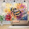 1pc Vibrant Bee and Flower Wall TapestryStylish Theme for Interior Living Room Decoration Multiple Sizes Available