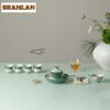 80ml Caramel Glaze Green Bamboo Teacup Ancient Tea Bowl Cute Cup Tea-tasting Personal Cup Chazhan Master Cups Household Cha Gift