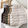 Autumn Winter Korean Loose Down Cotton Vest Women Short Stand Collar Sleeveless Jacket Coats Fashion Waistcoat Vests