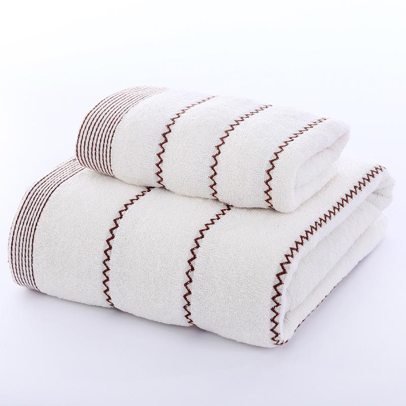 

Water pattern jacquard 32 strands pure cotton towel bath towel set thickened absorbent couple adult towel set 35*75 білий