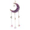 Colorful Crystal Suncatcher, Hanging Sun Catcher for Windows, Moon Shape Healing Crystal Decor for Home, Crystals Prism Rainbow Maker, Gift for