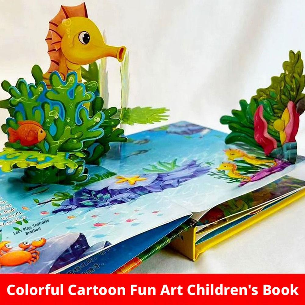 Livres 3D Intéressants pour les Amis des Animaux, Livres 3D à Tourner les Pages pour Enfants Puzzle Éclaircissement Lecture du Soir Thème Animalier pour Enfants
