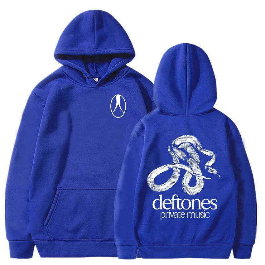 Soukromá hudba Vyšívaná mikina s kapucí Rocková kapela Deftones Mikina Unisex Streetwear Dlouhý rukáv Móda Pánské oblečení