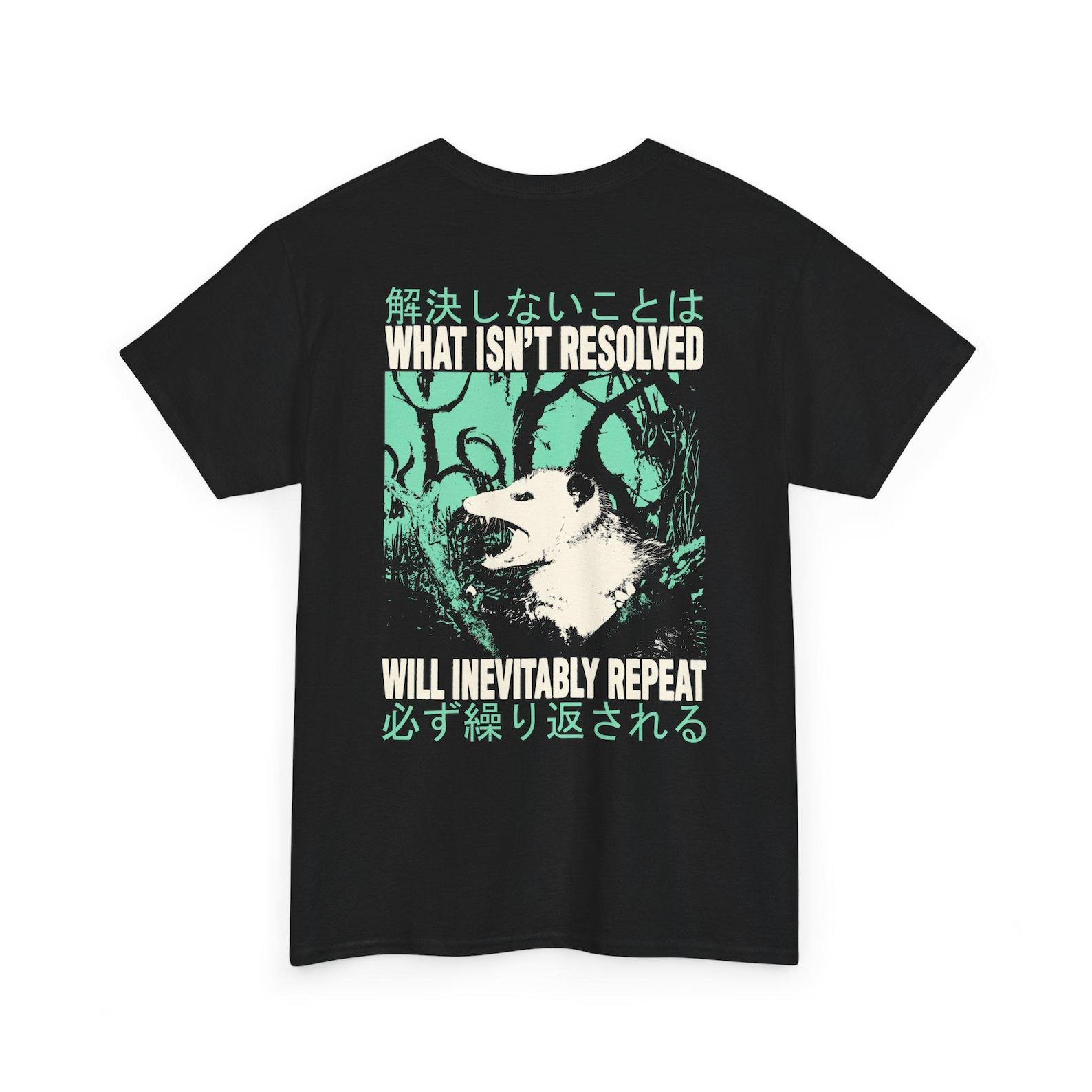 BACK PRINT What isn t resolved Opossum T-Shirt 2XL