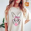 Bunny Easter Day Shirt, Cute Bunny with Bandana Headband Tee, Easter Day 2026