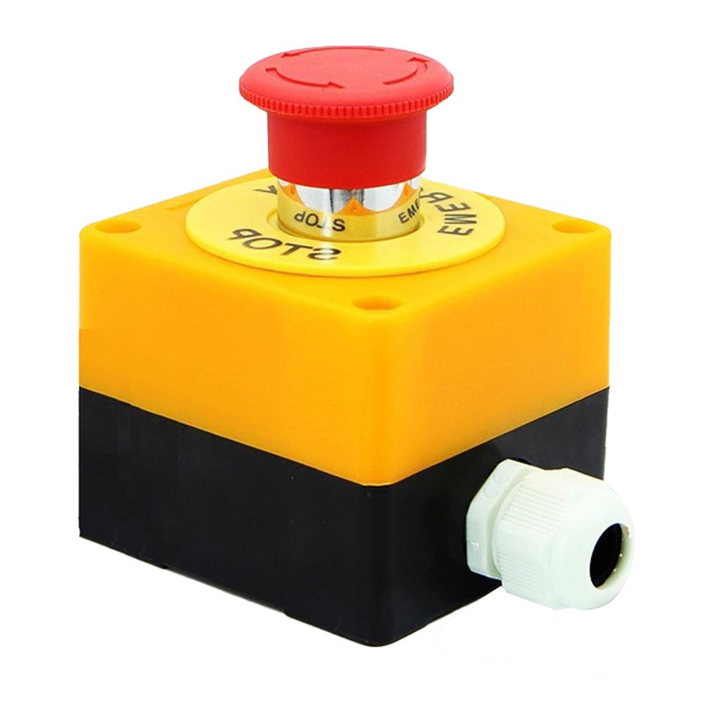 10A 1NC Latching Mushroom Head E-Stop Button for Industrial Machinery Control Panels and Safety-Critical Electrical Systems