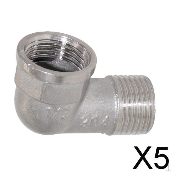 

5x1/2 Double End Right Angle Pipe Fitting Threaded Elbow Connector DN15