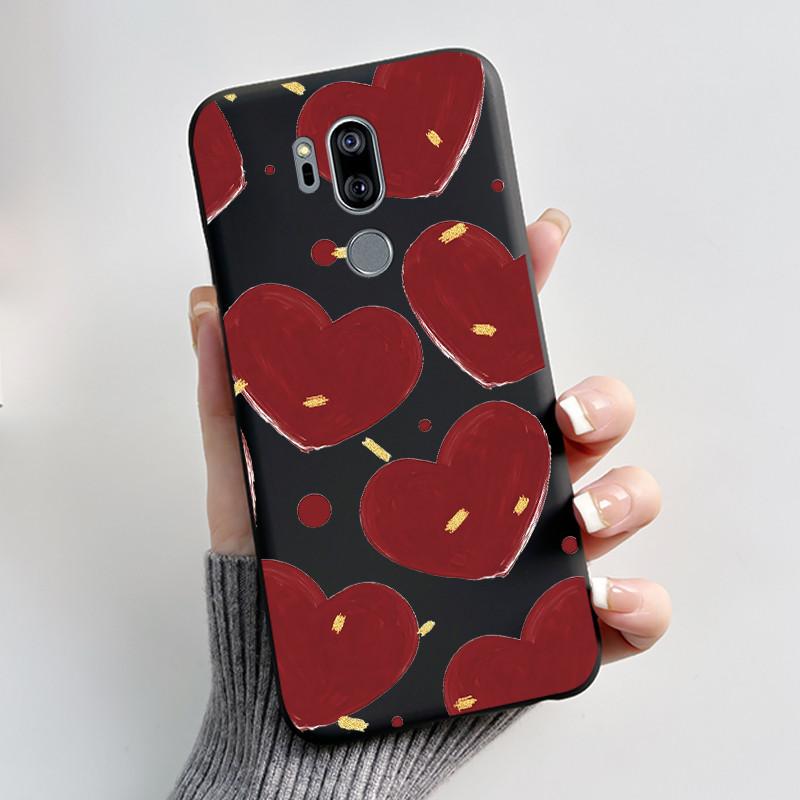 Cute Case For LG G7 thinQ Capa Coque Printing Shell Protective Cover For LG G7thinQ Fundas Soft Silicone Cartoon Black Casing
