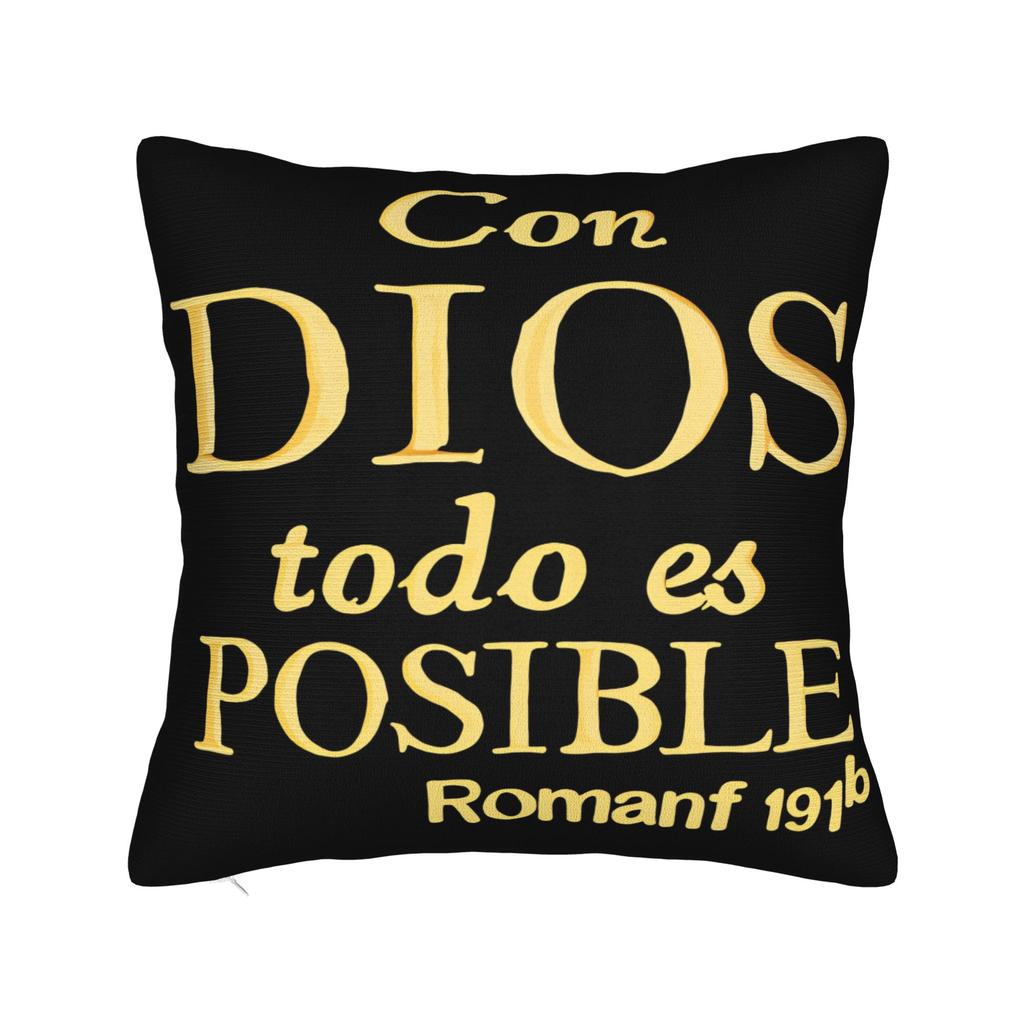 Con Dios Todo Es Posible Pillow Case Print Pillow Cover For Living Room Bed Chair Morden Pillowcases
